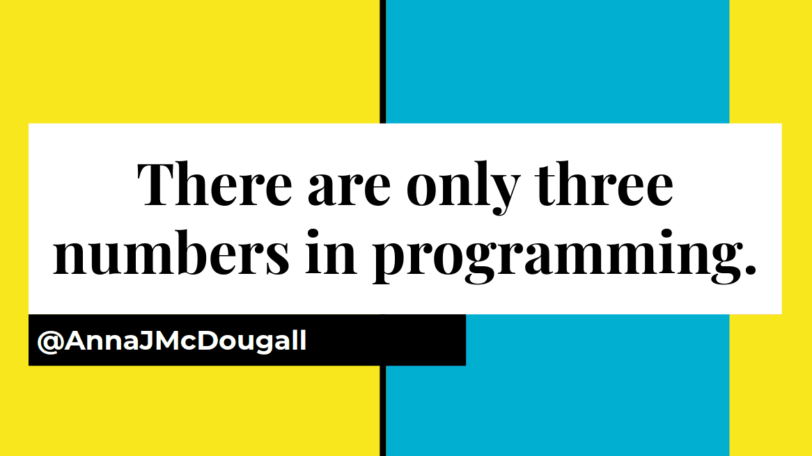 “There are only three numbers in programming: 0, 1, and infinity”: A beginner gets feedback from a Lead Engineer!